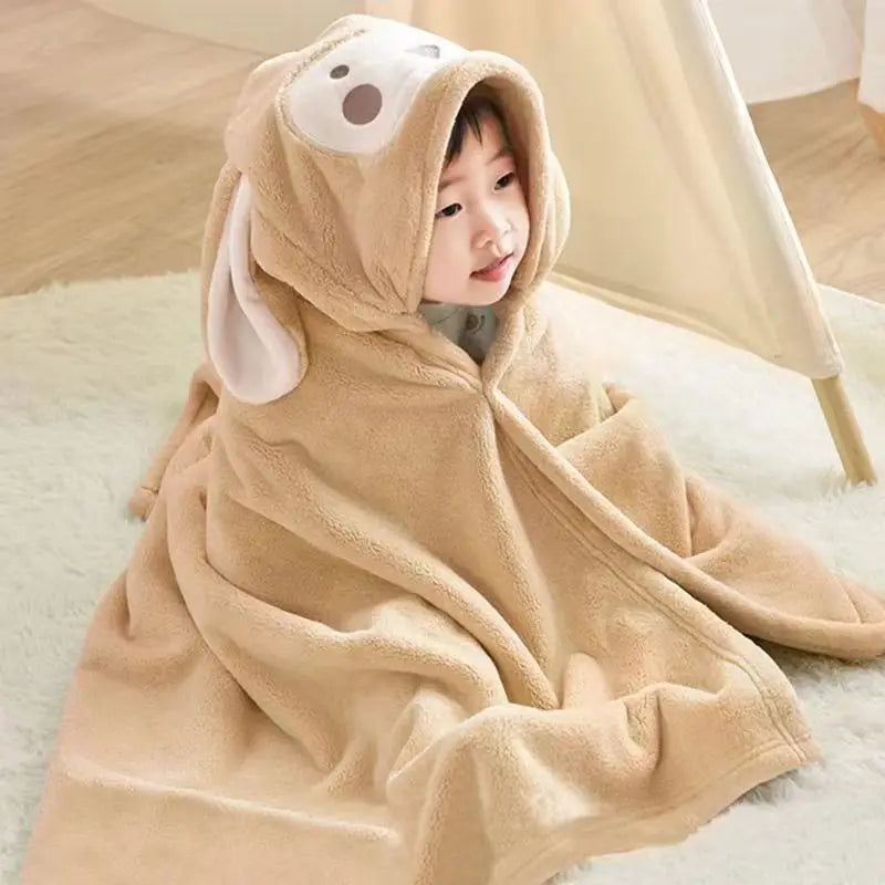 Serviette de bain a capuche enfant piscine