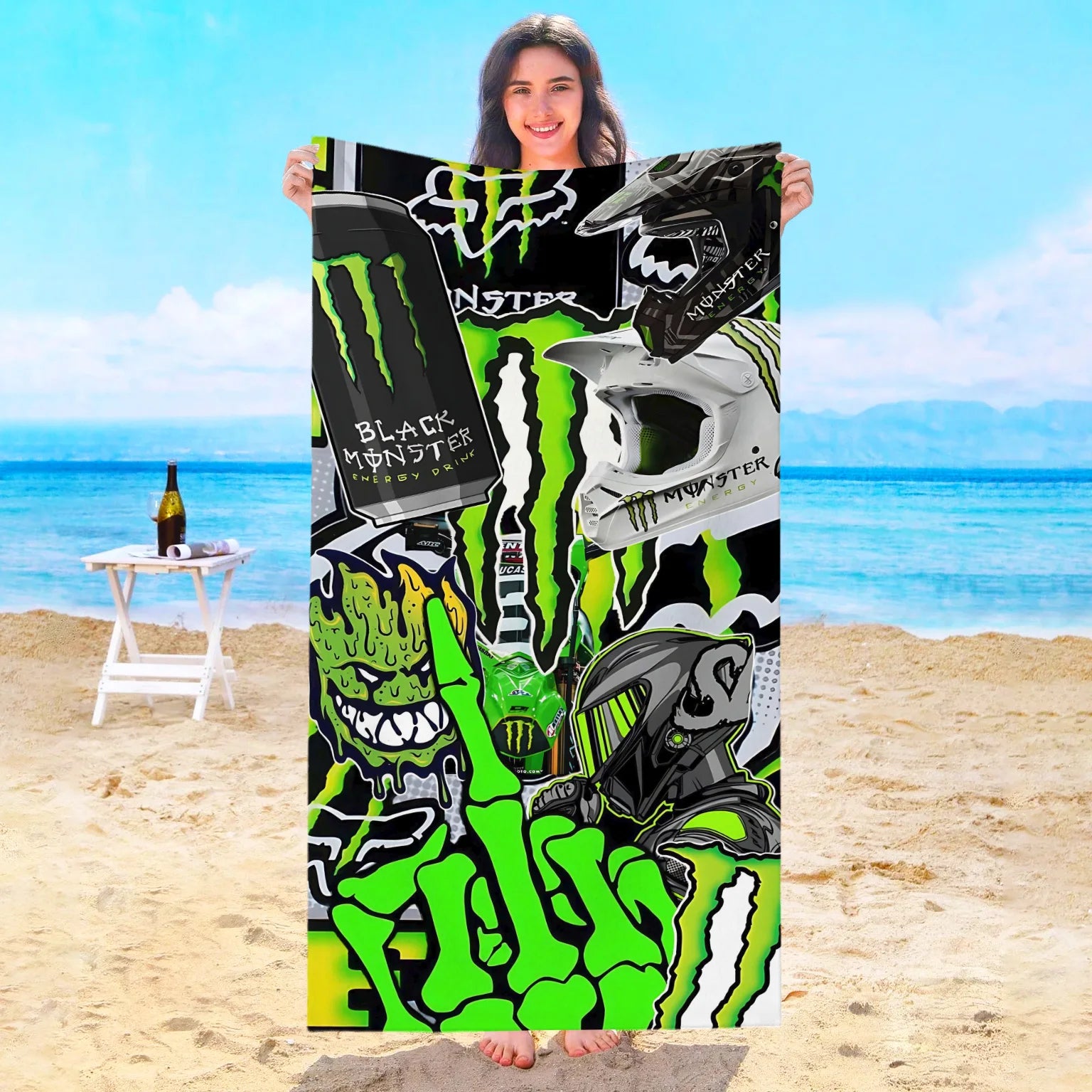 Serviette De Bain Monstre Énergie