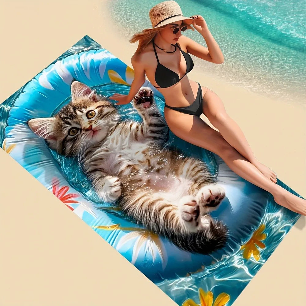 Serviette De Bain Avec Chat