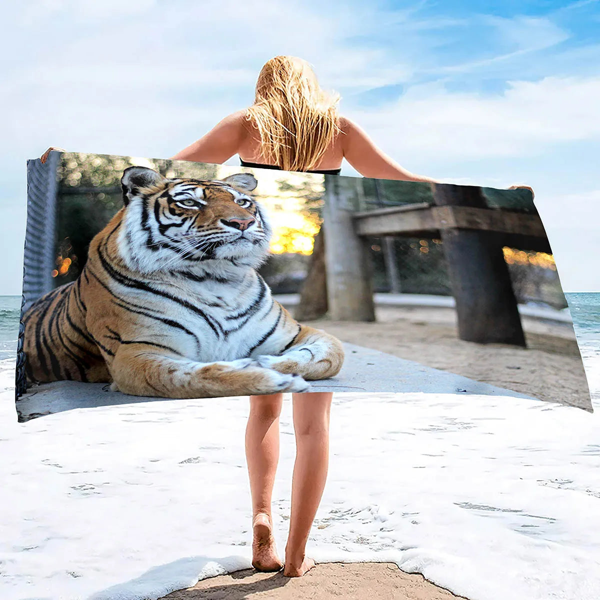Serviette De Bain Tigre Géant