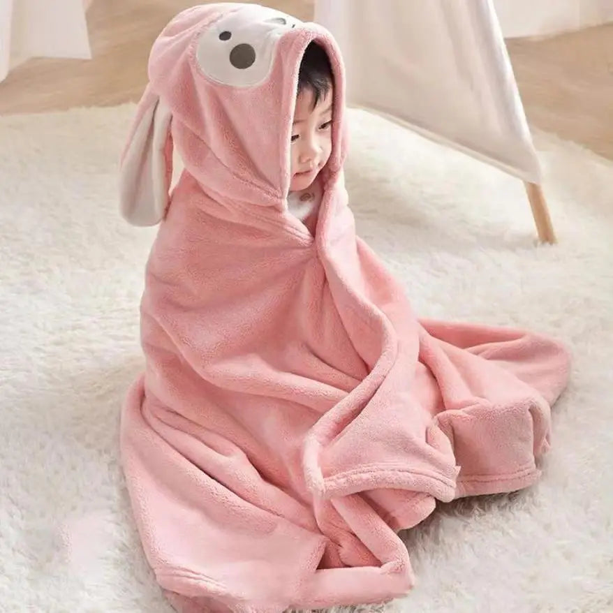 Serviette de bain a capuche enfant piscine