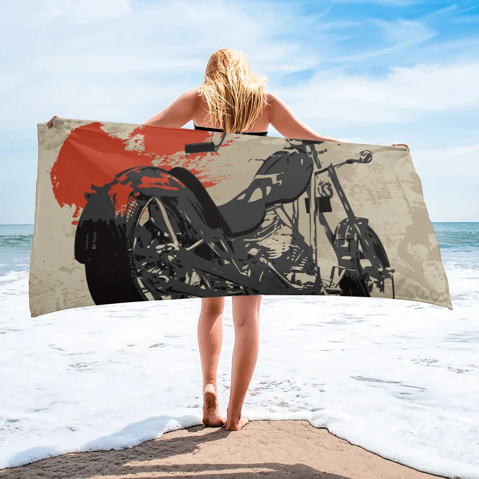 Serviette De Bain Avec Une Harley Davidson