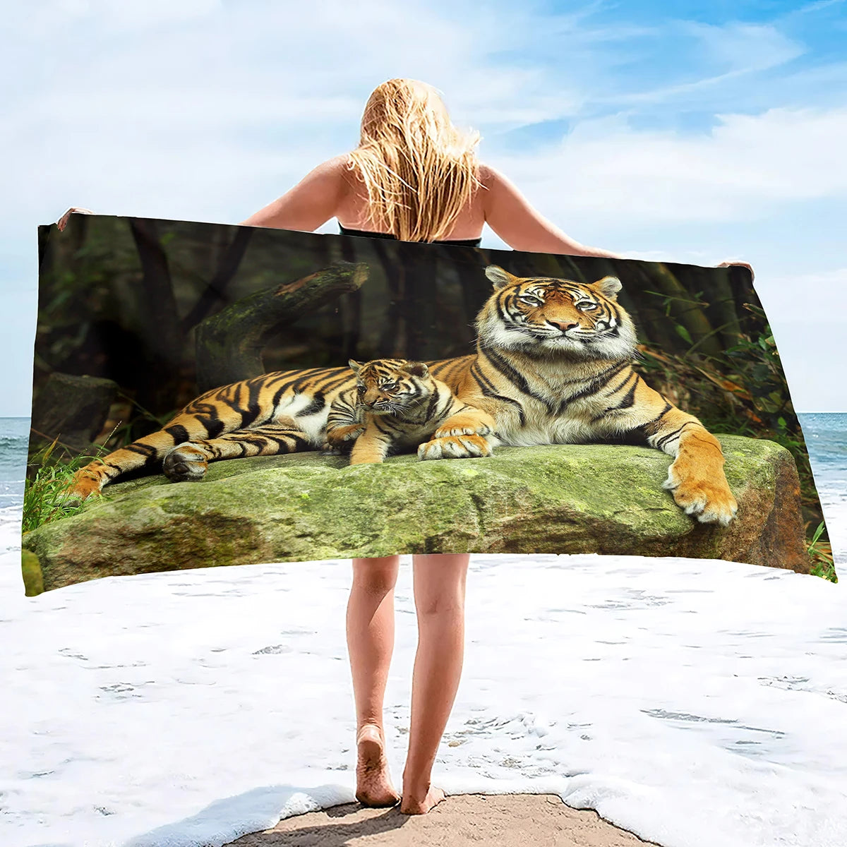 Serviette De Bain Tigre Géant