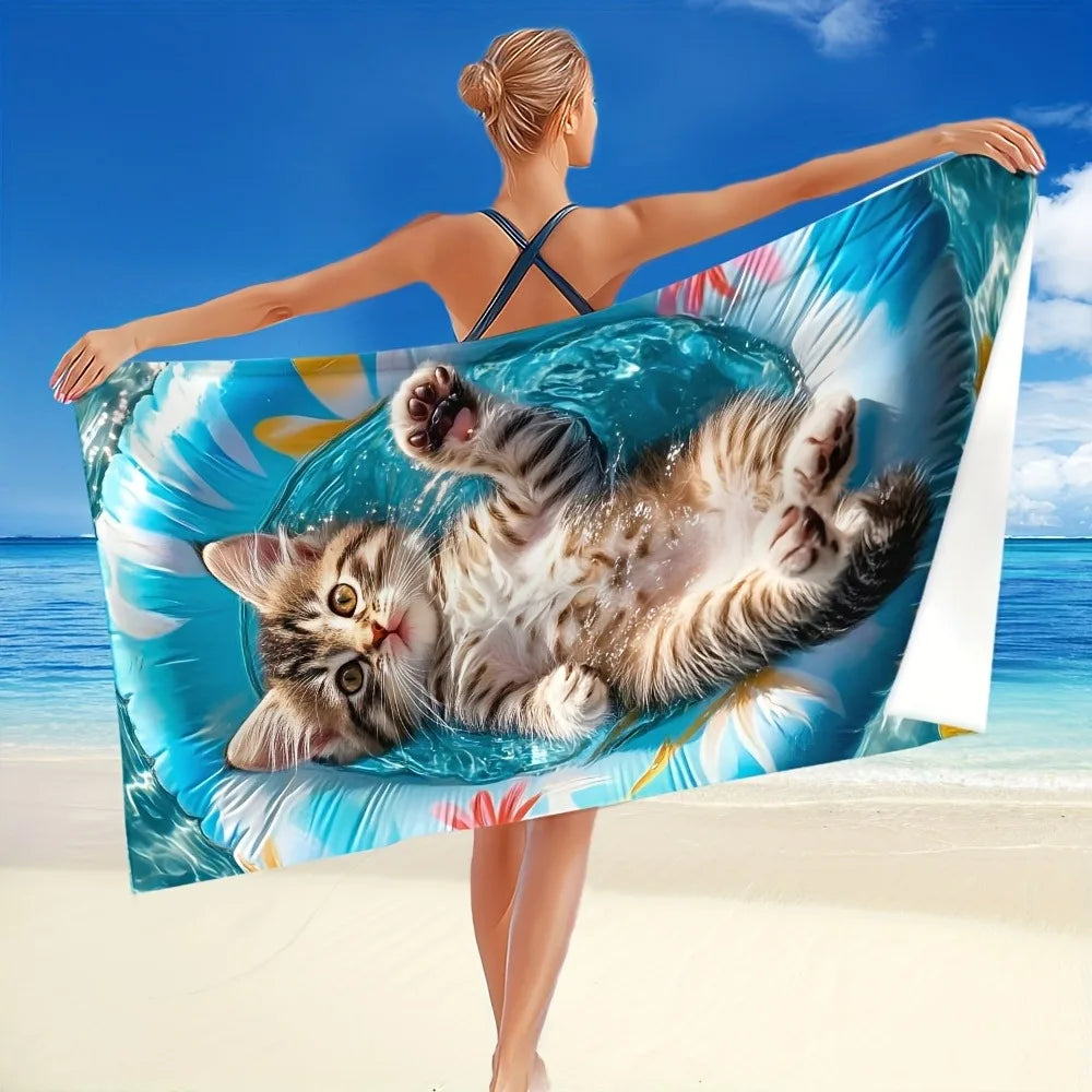 Serviette De Bain Avec Chat