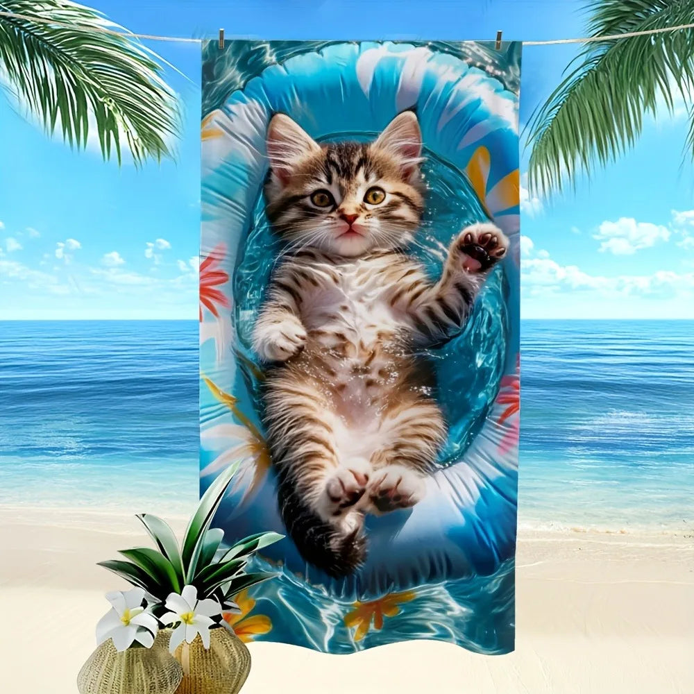 Serviette De Bain Avec Chat
