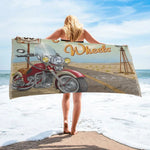 Serviette De Bain Avec Une Harley Davidson - Vignette | plumedebain
