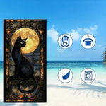 Serviette De Bain Chat Noir - Vignette | plumedebain