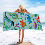 Serviette De Bain Dinosaure - Vignette | plumedebain