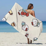 Serviette De Bain Hello Kitty - Vignette | plumedebain